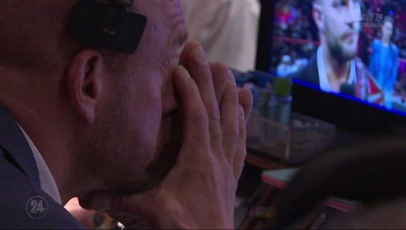 Triple H cries during Balor's speech